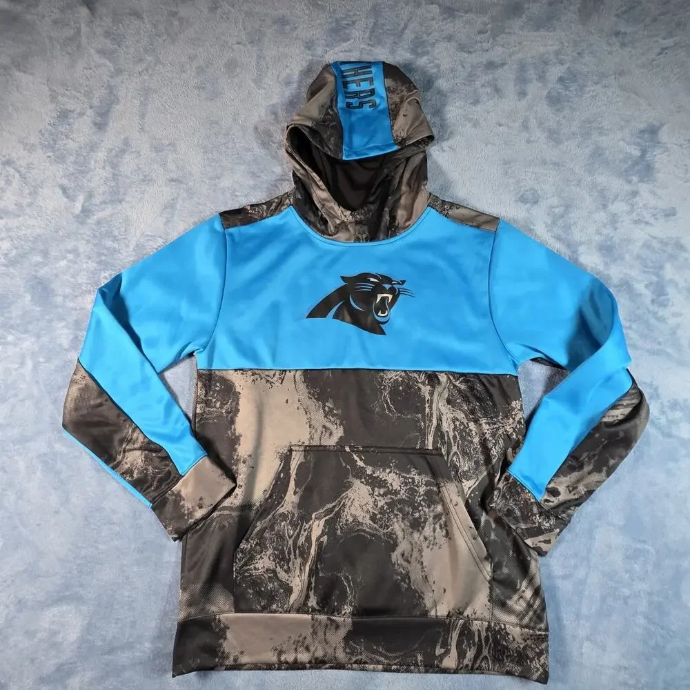 Carolina Panthers Youth XL 18/20 Hoodie NFL Team Apparel Camo Blue Black